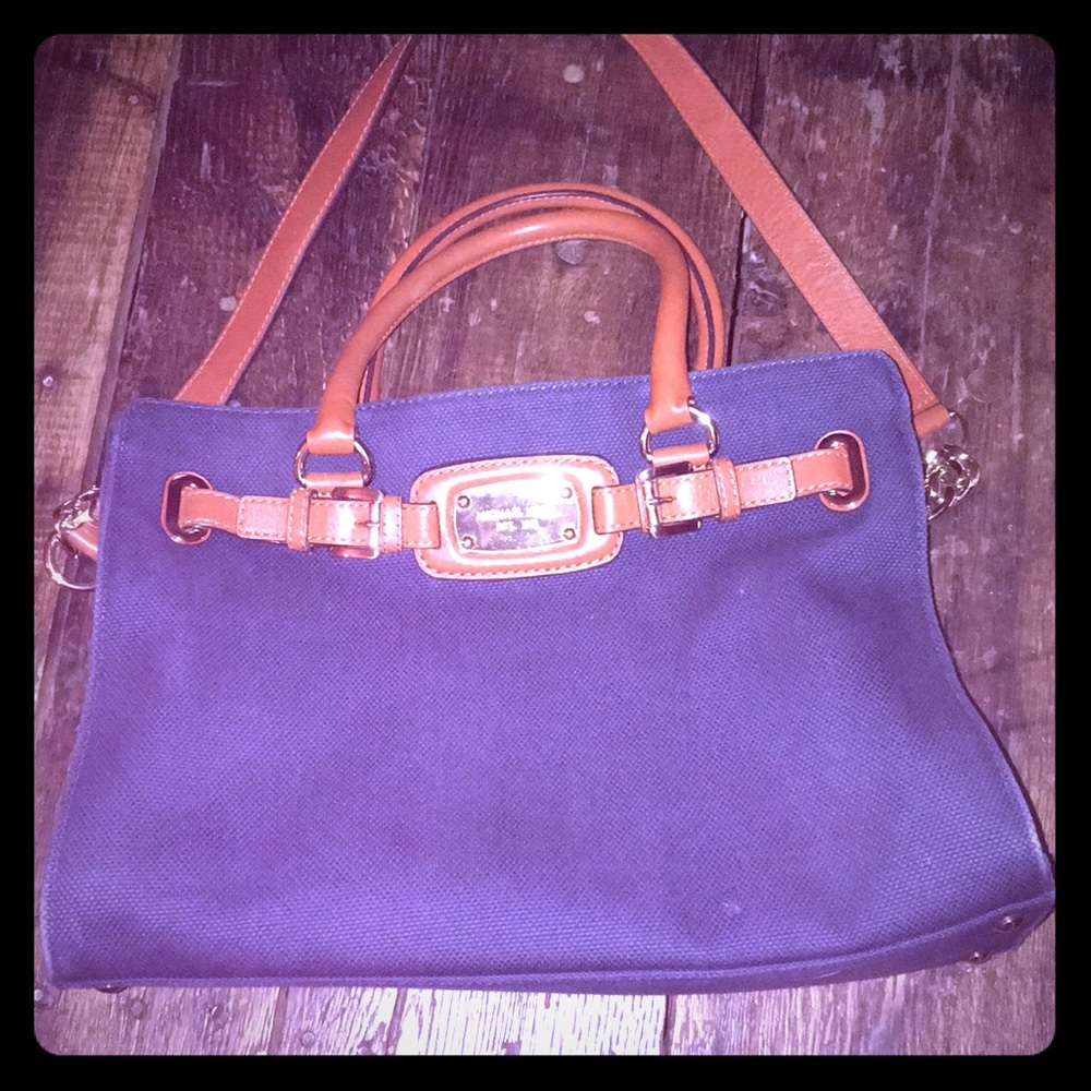 Michael Kors navy fabric tote